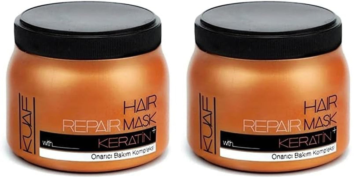 Kuaf Professional Keratin Hair Mask 500 ml - Mască de păr Tratament pentru păr Mască de îngrijire a părului Mască de păr (pachet de 2) Masca de par Naty Shop Pachet de 2