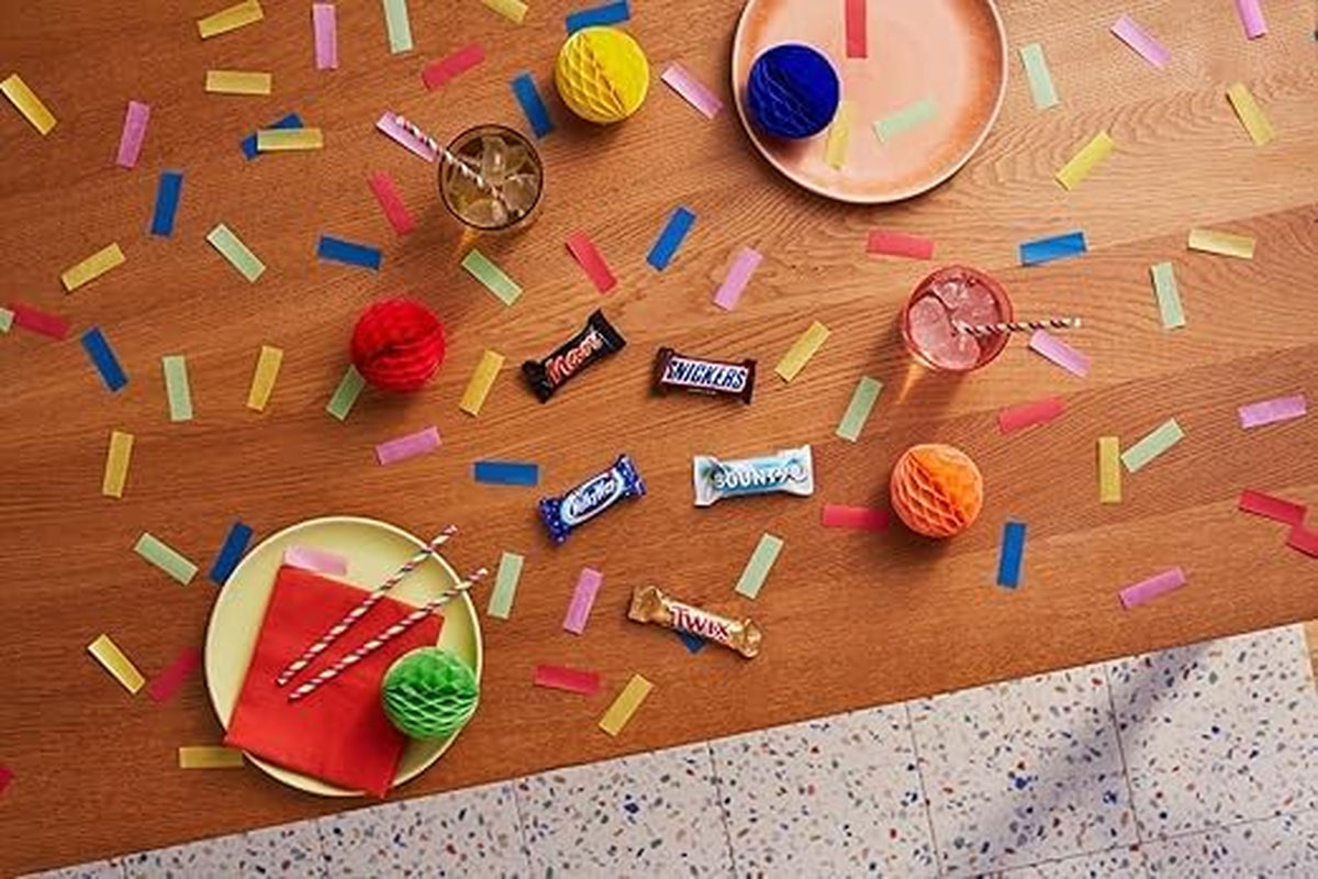 Confezione sfusa di mini cioccolato misto, cioccolato, 35 mini snack al cioccolato (Mars, Snickers, Bounty, Twix, Milky Way) come caramelle, regalo di cioccolato, scatola di caramelle (710 g)