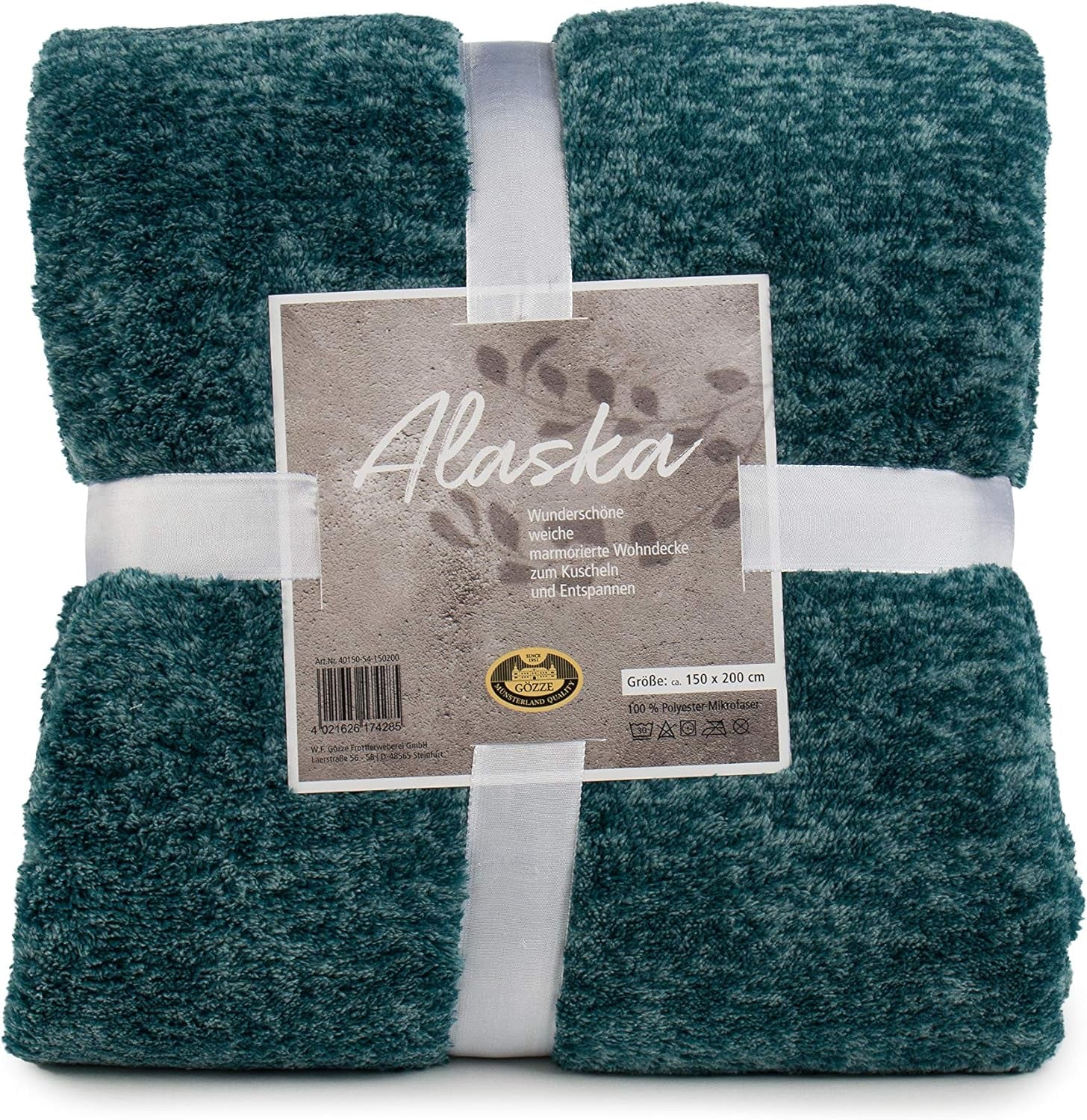 Gözze - Pătură living și confortabilă marmorată, 150 X 200 Cm - Petrol Paturi si Cuverturi Besuche den GÃ¶zze-Store