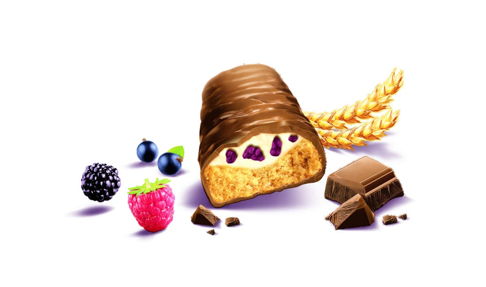 Confezione di cioccolato Balisto sfuso, barrette di cioccolato yoberry, cereali e yogurt, 8 x 18,5 g, barrette di cioccolato, muesli, confezione sfusa di cioccolato (148 g)