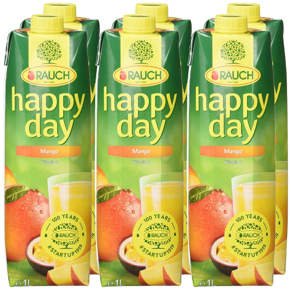 Rauch Happy Day Mango | Bevanda raffinata al frutto della passione | Molta vitamina C | 6 x 1 litro, Tetra Prisma Naty Shop
