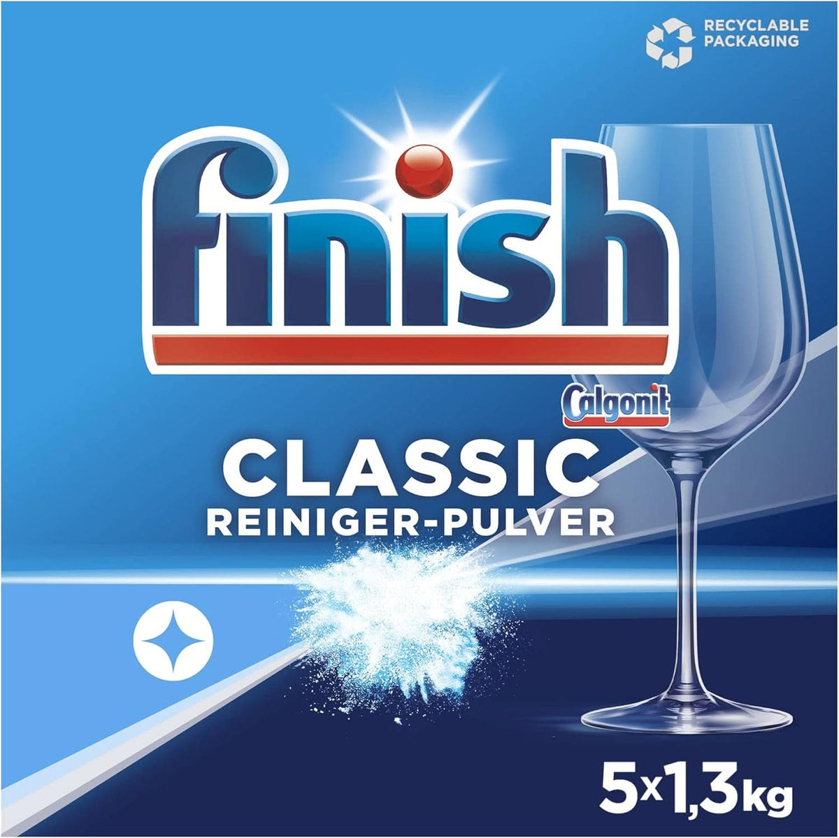 Detersivo in polvere Finish Classic - Detersivo per lavastoviglie senza fosfati - Confezione grande da 6,5 ​​kg (5 x 1,3 kg) Naty Shop Detergenti da cucina