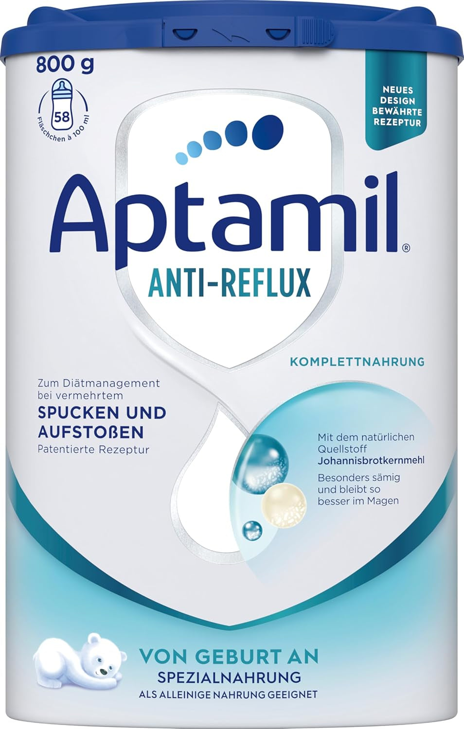 Aptamil Anti-Reflusso - Formula completa dalla nascita Gestione alimentare Vomito e rigurgito Alimenti per bambini Latte in polvere 1 x 800 g