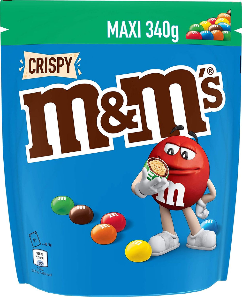 Confezione grande di M&M's al cioccolato, lenticchie croccanti al cioccolato con glassa di zucchero colorata, party mix, 1 x 800 g, caramelle a tema football americano