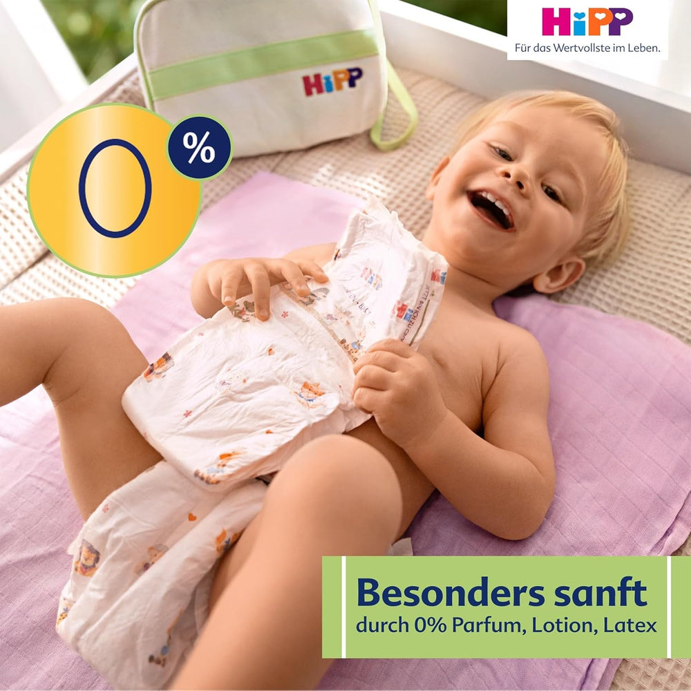 Pannolino HiPP Extra Soft Premium Taglia 1 Neonato 2-5 kg, 72 pezzi (3 confezioni da 24), con protezione dalle perdite a 3 vie e doppia protezione della pelle