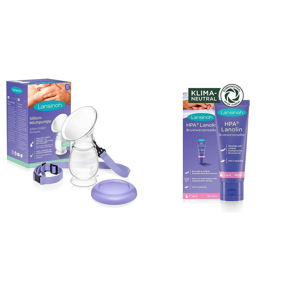 Lansinoh Silikon Milchpumpe & Muttermilchauffänger - Angenehmes & Extrem Weiches Silikon - Rettet Jeden Tropfen Muttermilch - Alternative Zu Milchauffangschalen, 1 Stück (1Er Pack) Accessori Alimentazione e Allattamento Bebe Naty Shop Bundle Mit Brustwarzensalbe Silikon-Milchpumpe Muttermilchauffänger
