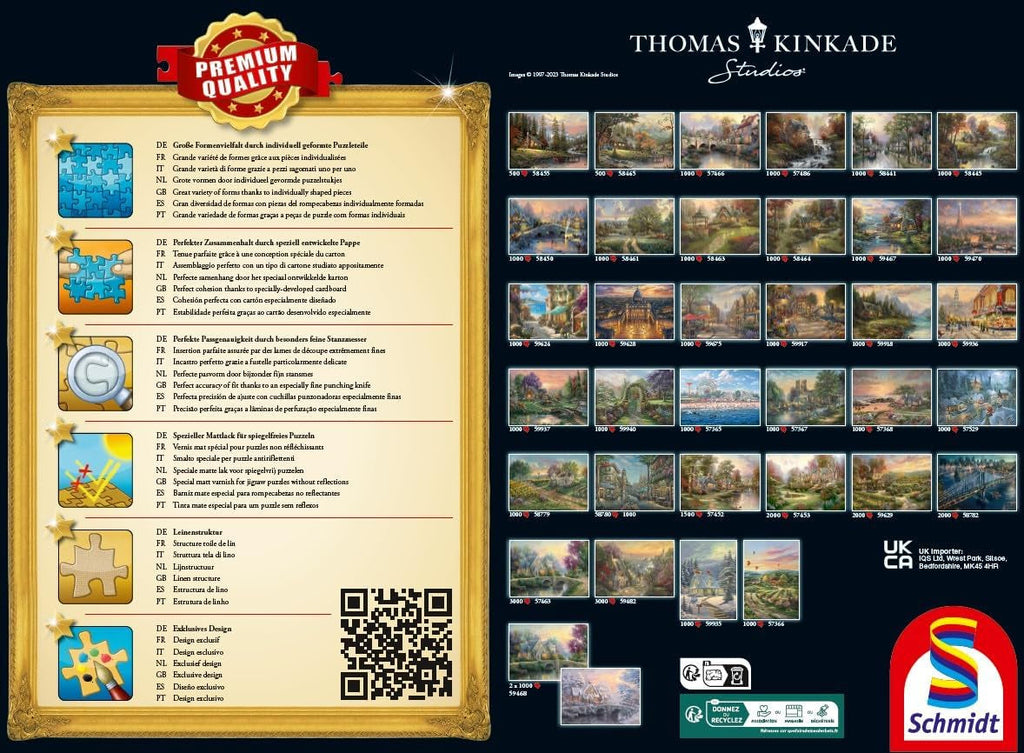 Schmidt Spiele 58784 Thomas Kinkade, Seară la lacul de toamnă, puzzle jigsaw 1000 piese, colorat Puzzle Naty Shop
