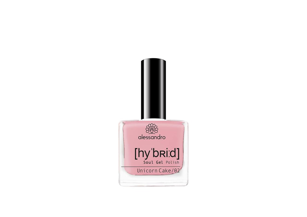 Smalto per unghie HYBRID alessandro Pink Melon - vibrante tonalità di rosa con fini particelle glitter - Unghie perfette in soli 3 passaggi, senza LED - dura fino a 10 giorni! 8 ml