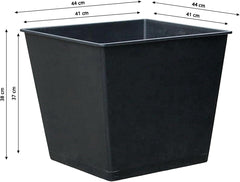 Ghiveci universal Dehner, aprox. 44,5 x 44,5 x 39 cm, plastic, negru