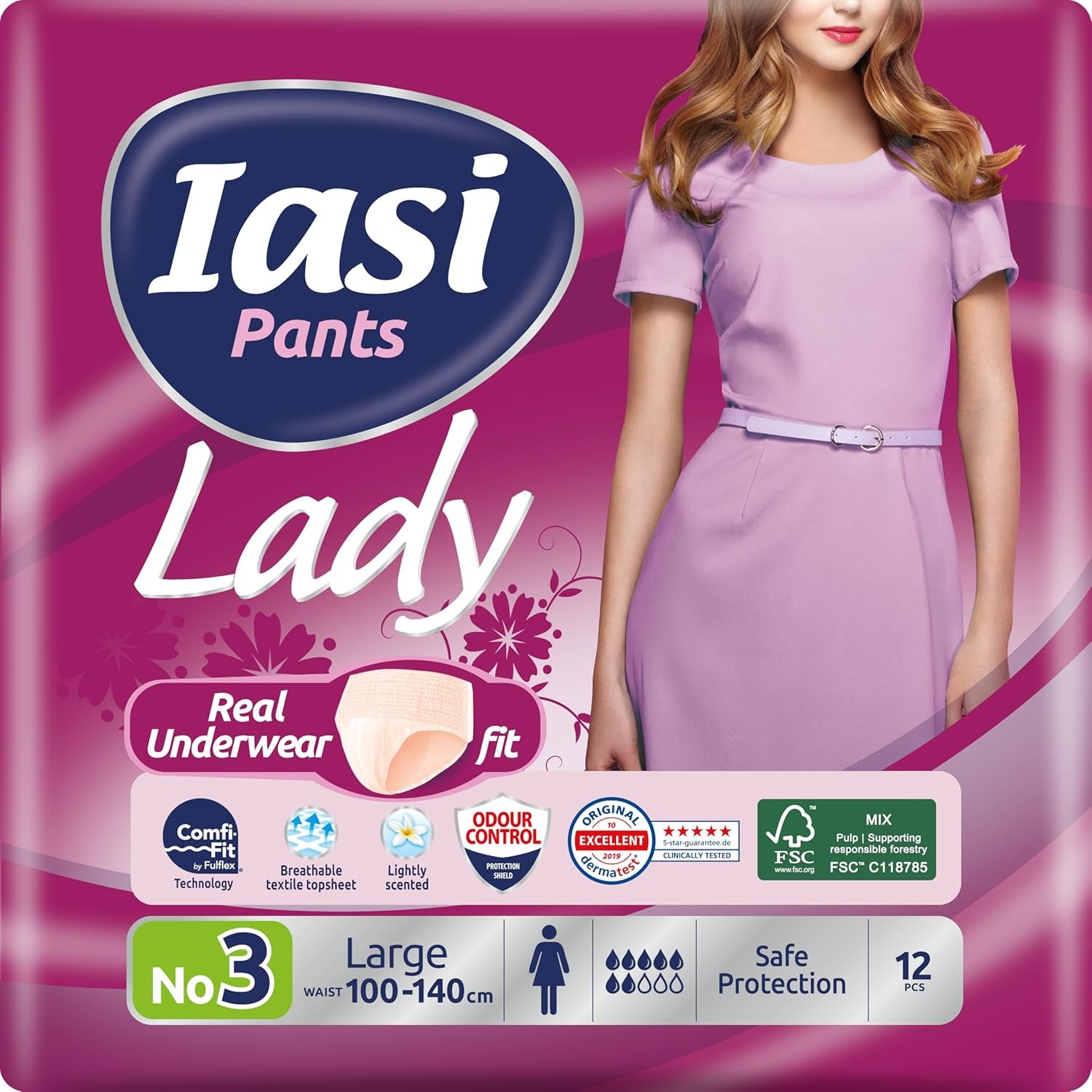 LADY Pants 48 Pantaloni Monouso per Incontinenza Urinaria Assorbente Taglie Forti S da Donna 48 Pz