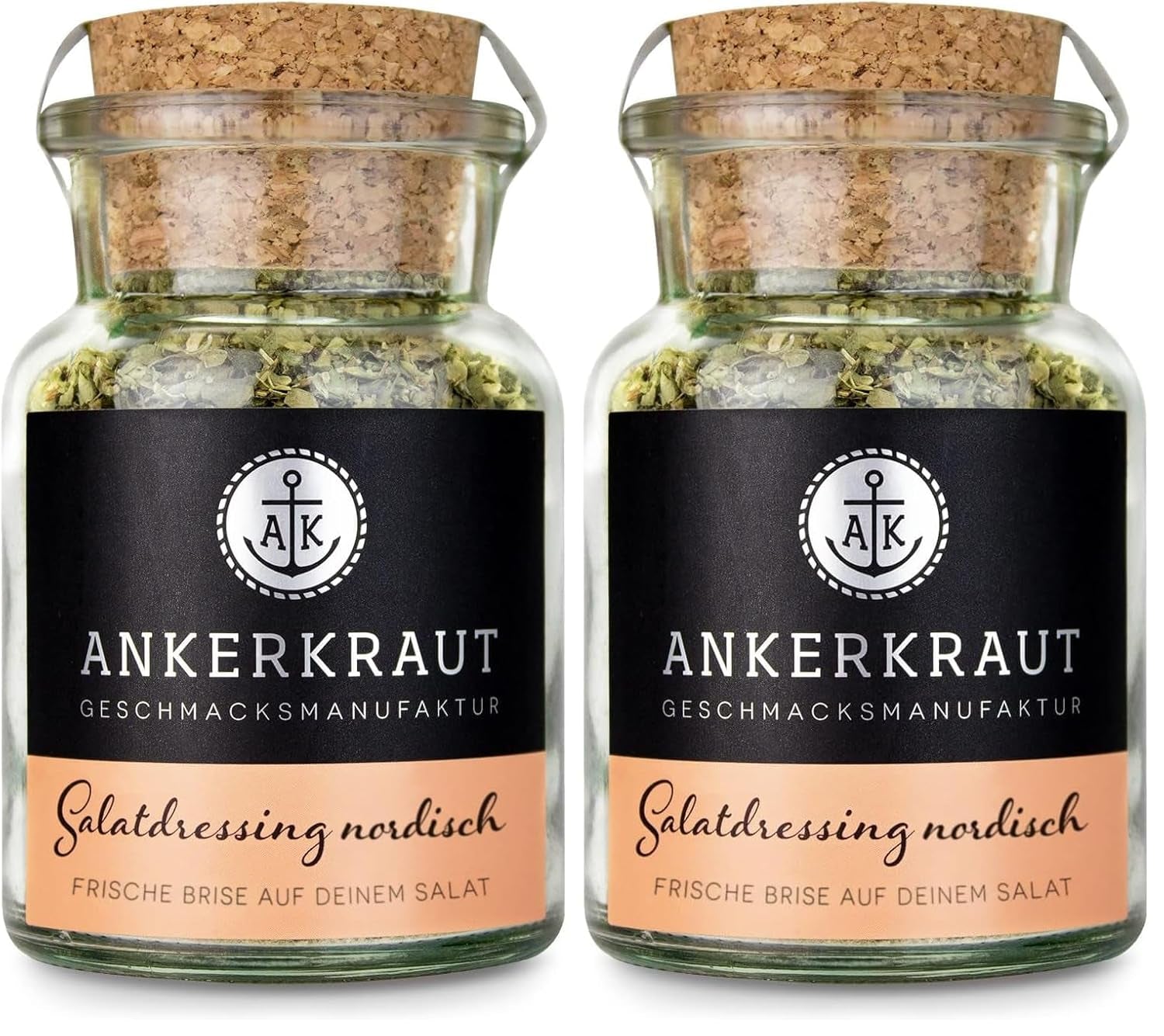 Ankerkraut Condimento per insalata Nordisch Gewürz, 115g in vetro di sughero, Condimento per Knackigen Salat Schnell Selber Machen, Premium Qualität aus Hamburg