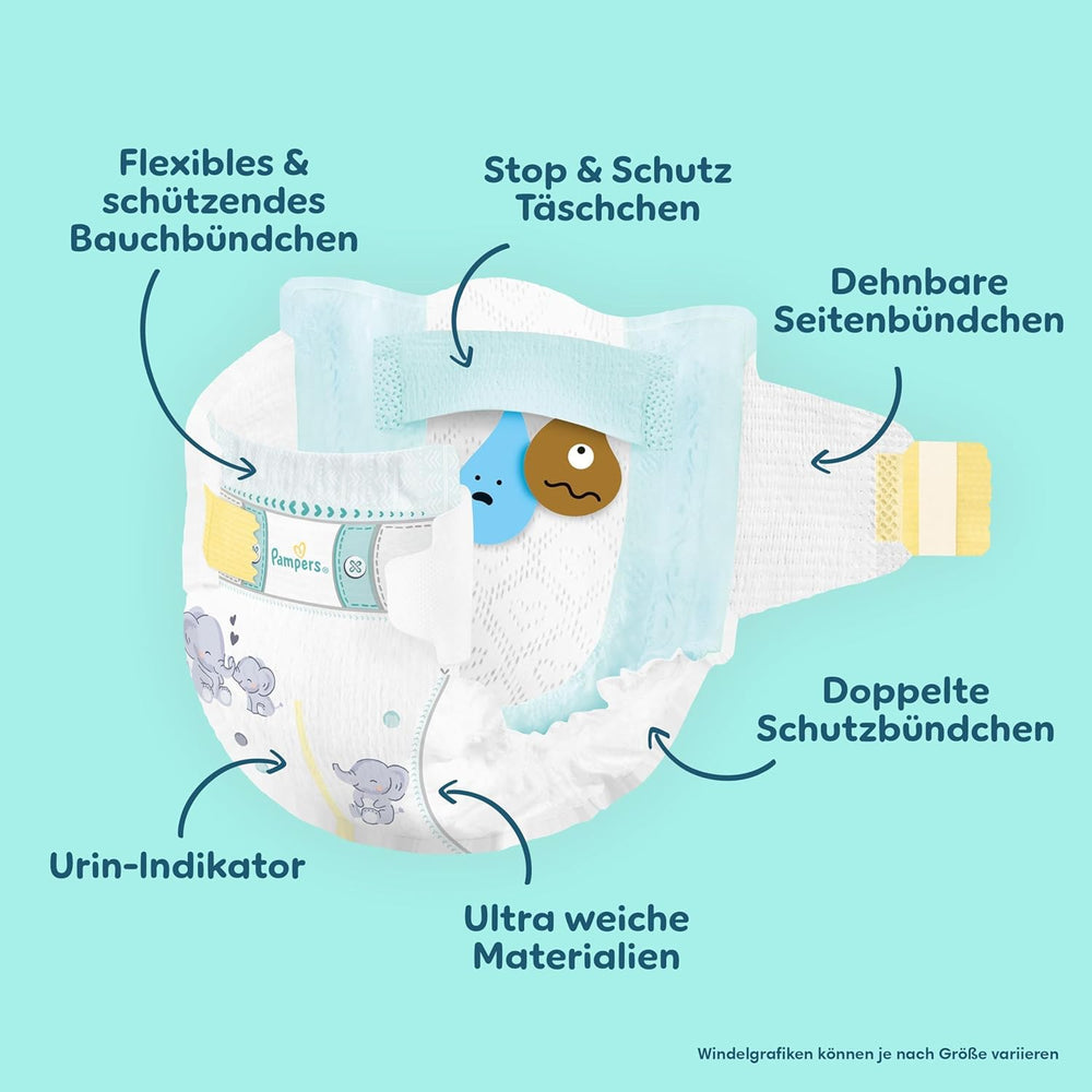 Protezione Premium Pampers taglia 6, 144 pannolini, 13 kg-18 kg, la nostra protezione n. 1 per la pelle e le perdite