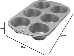 Wilton 445291 445291 Teglia per muffin Jumbo, rivestimento antiaderente, 6 fori, 4,5 X 22,2 X 34,2 cm, acciaio Stampi e vassoi Naty Shop