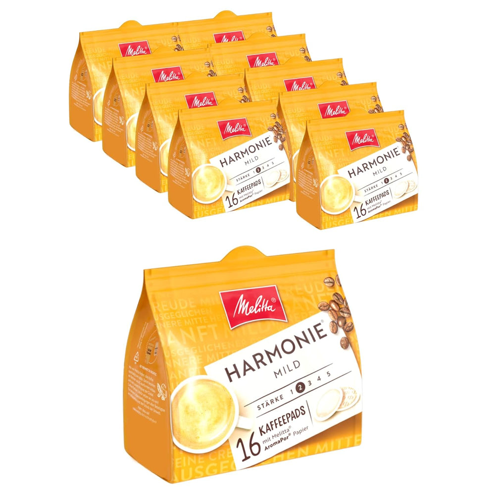 Melitta BellaCrema Intenso gemahlener Röstkaffee in Kaffee-Pads 10 x 16 Pads & Harmonie mild gemahlener Röstkaffee in Kaffee-Pads 10 x 16 Pads