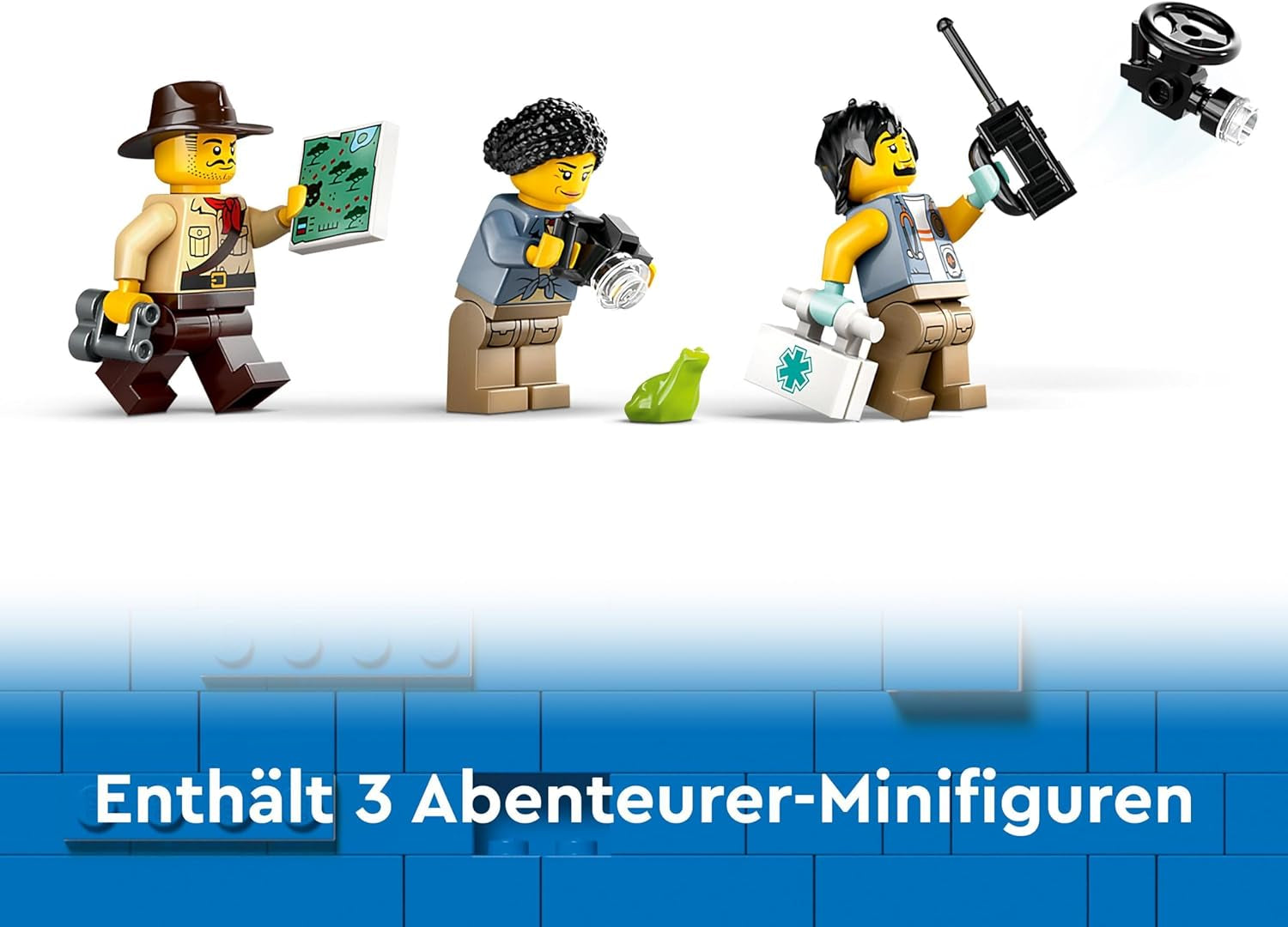 Camion LEGO City Jungle Explorer, set de construit și jucat pentru copii de peste 6 ani, cadou grozav pentru ziua de naștere, camion de jucărie, cu 3 minifigurine Adventurer și tigru 60426 Seturi de constructie Besuche den LEGO-Store