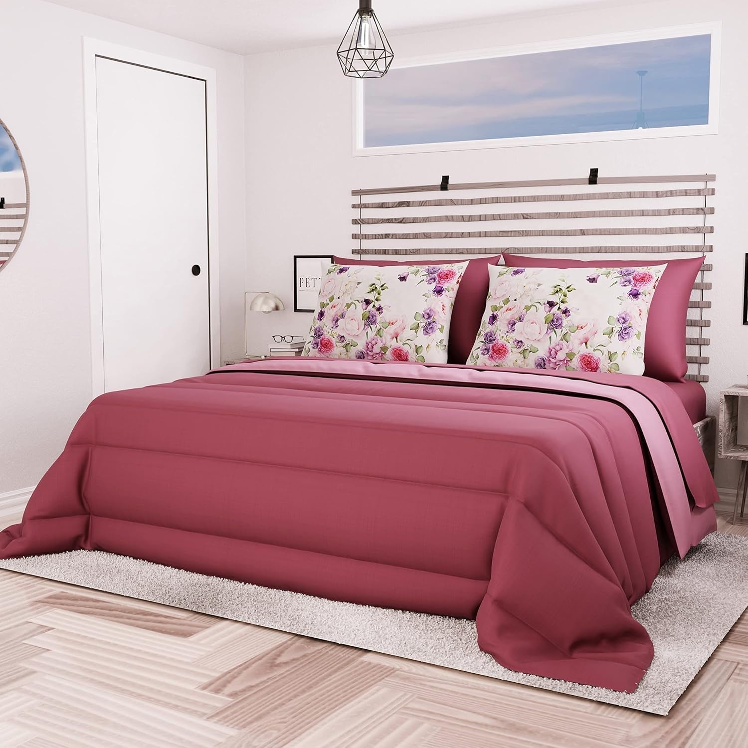 PETTI Artigiani Italiani - Cuvertură de iarnă pentru pat dublu, maxi, monocoloră, față-verso, alb, gri, 100% Made in Italy Plapumi si pilote Naty Shop Prună Dimensiune pat 100X200: [Plapuma 170 X 260 Cm]