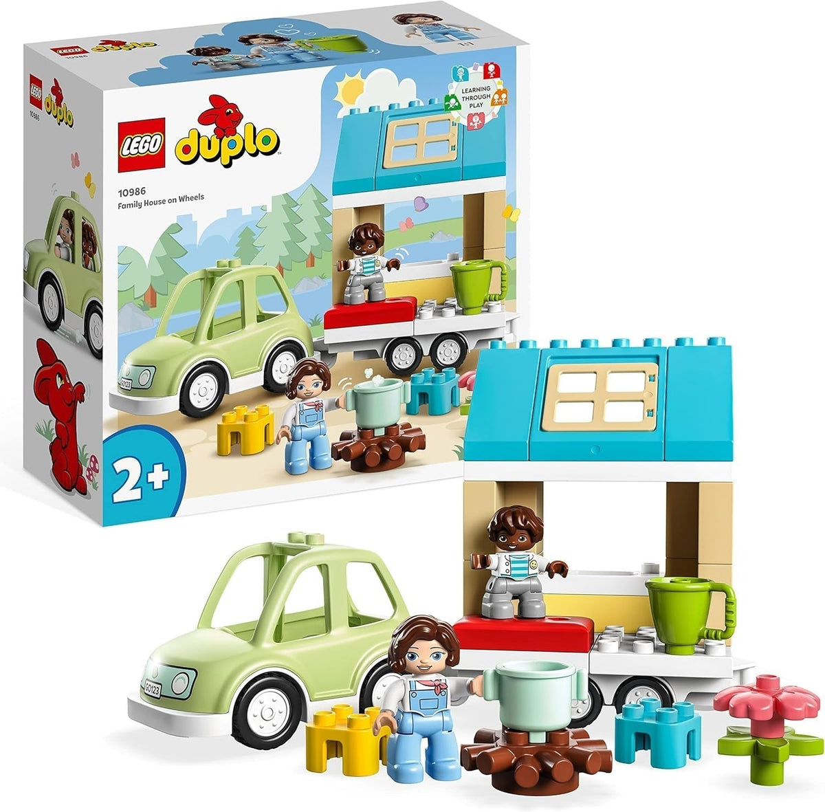 LEGO DUPLO A casa sulle ruote 10986, macchinina con grandi mattoncini, personaggi e macchinina per ragazzi e ragazze dai 2 anni, sviluppa capacità motorie complesse Set di costruzione Besuche den LEGO-Store Singur