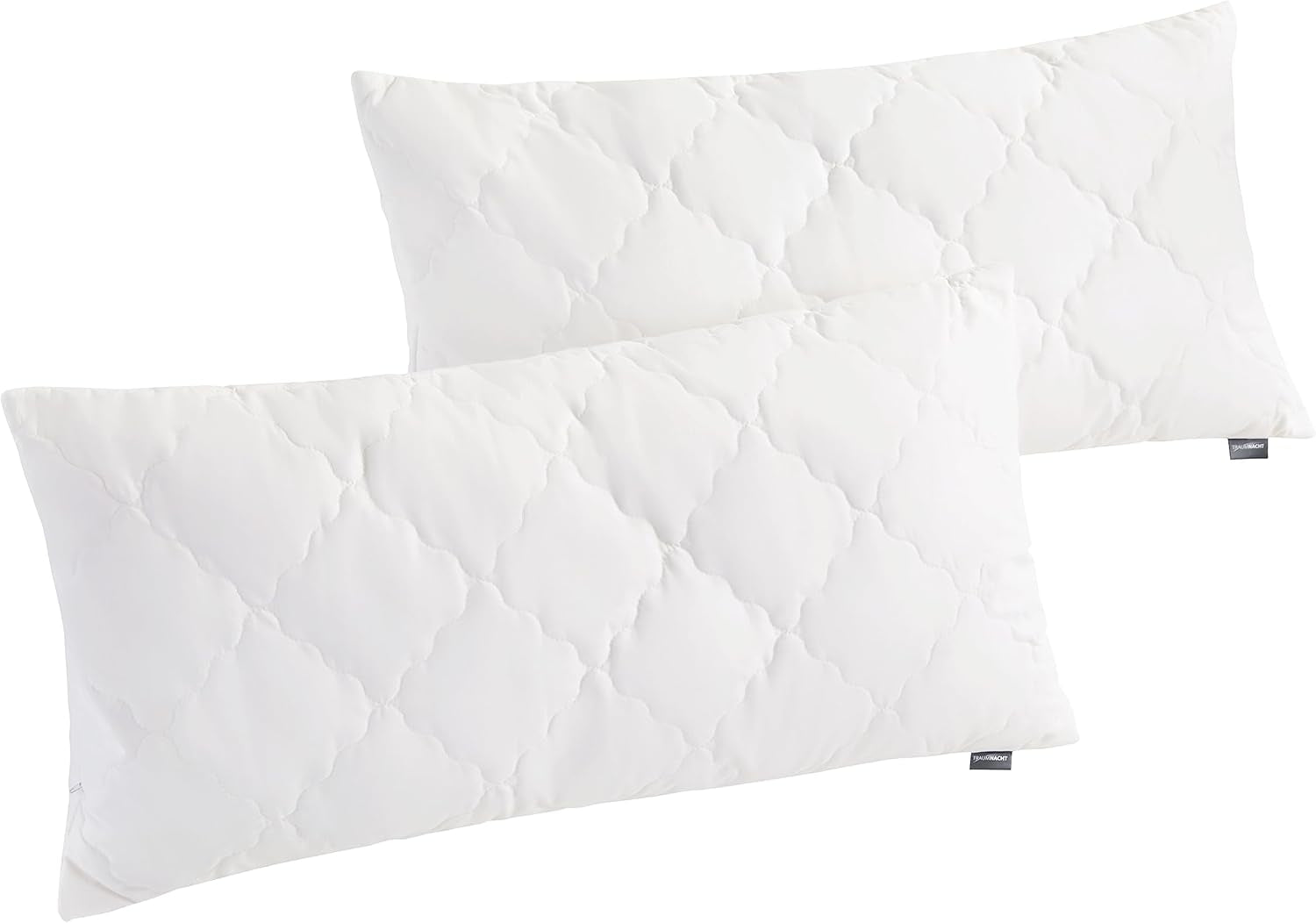 Traumnacht Pernă din bambus cu fibre de bambus, hipoalergenic, antibacterian Set de perne cu fermoar, format din 2 perne 40X80Cm, certificat Oeko-Tex, dezvoltat în Germania Perne standard Naty Shop 40 X 80 Cm Pernă