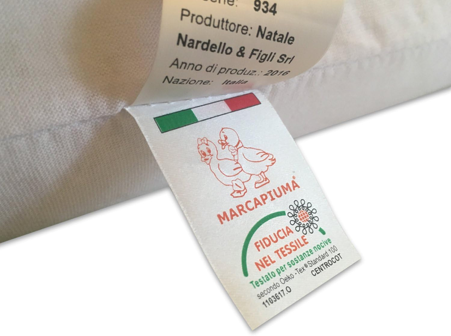 Pernă din latex natural Model Double Wave - Pernă din latex perforată Ultra respirabilă Recuperare naturală și sănătoasă - Cel mai înalt confort Ergonomic Antibacterian - 100% Made in Italy Perne standard Naty Shop