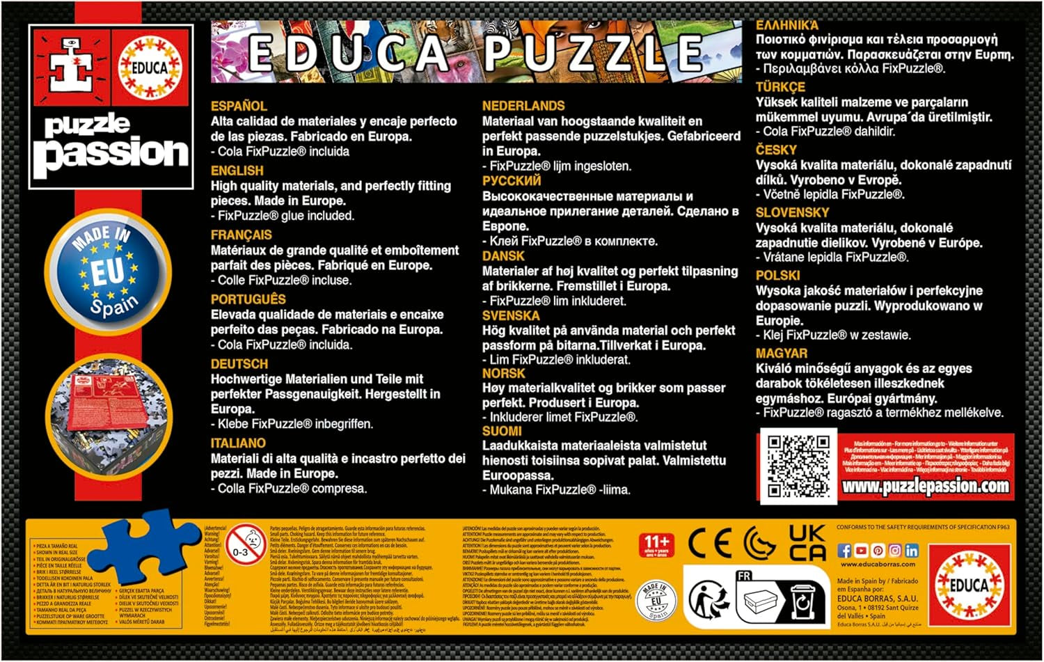 Educa - Puzzle da 500 pezzi per adulti | Animali da fattoria cattivi. Dimensioni: 48X34 cm. Include la colla per puzzle Fixpuzzle. Per 11 anni (19905) Puzzle Naty Shop