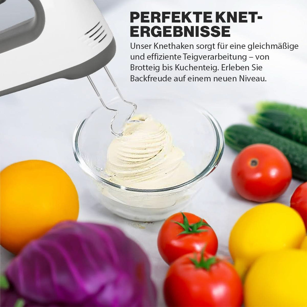 Mixer Clatronic | Motore Kraftvoller da 400 Watt | Sbattitore manuale | Turbostufe & 5 Geschwindigkeitsstufen | Sbattitore manuale | Spülmaschinengeeignete Edelstahlquirle Und -Knethaken | HM 3775 Cucina Naty Shop