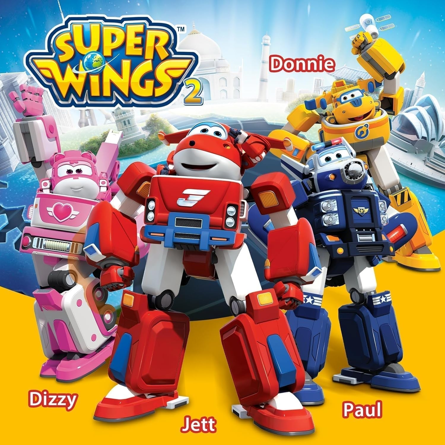 SUPER WINGS - VEICOLO ROBOT CONVERTIBILE "PAUL'S CRUISER" 18 Cm + 1 FIGURA 5 Cm - Macchinina e aereo Transform-A-Bots della serie animata - Giocattoli per bambini dai 3 anni Action figures Naty Shop