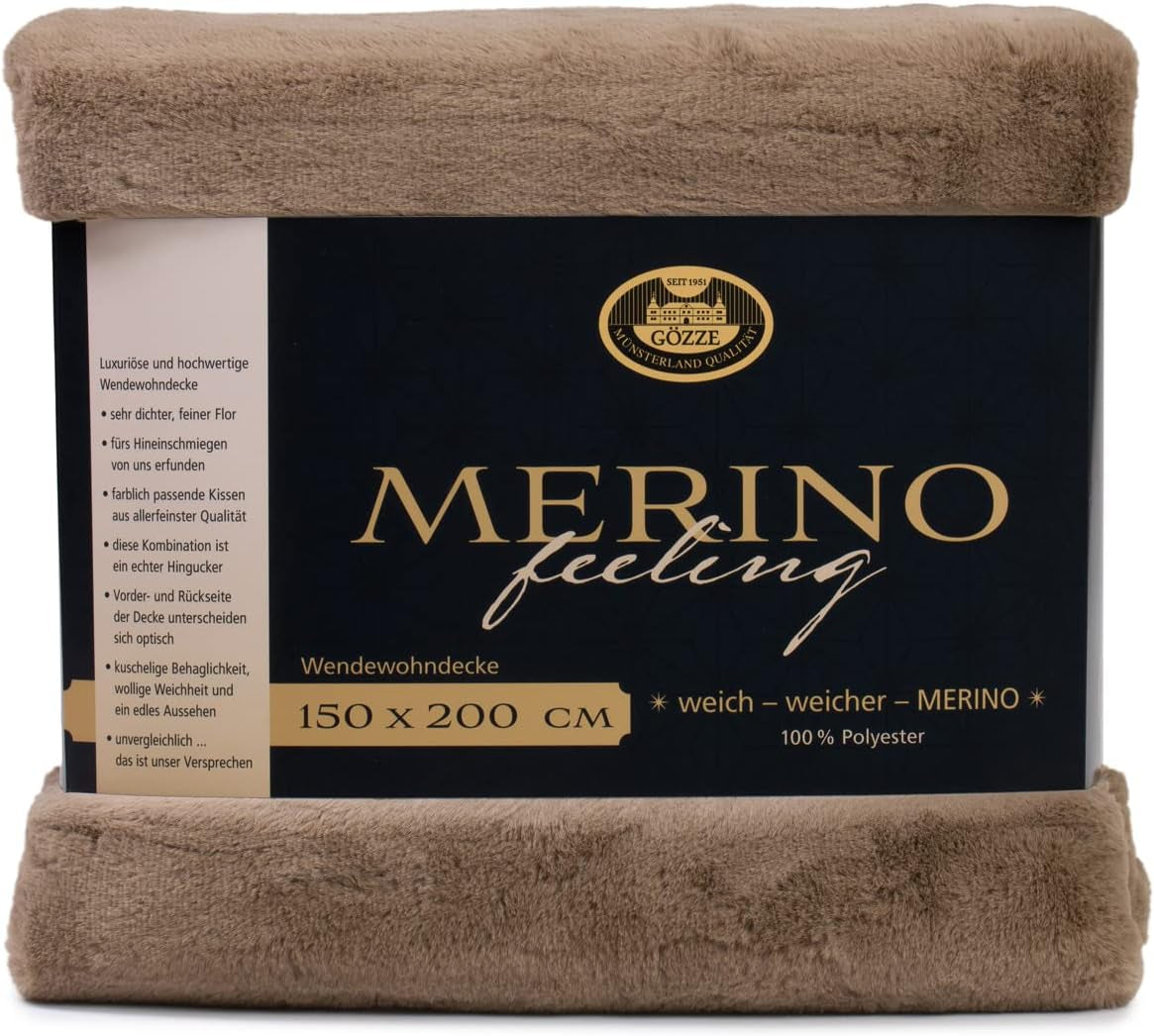 Gözze - Pătură confortabilă, Reversibilă, Densitate mare 600 G/M², 150 X 200 Cm - Verde închis Paturi si Cuverturi Besuche den GÃ¶zze-Store Taupe 150 X 200 Cm