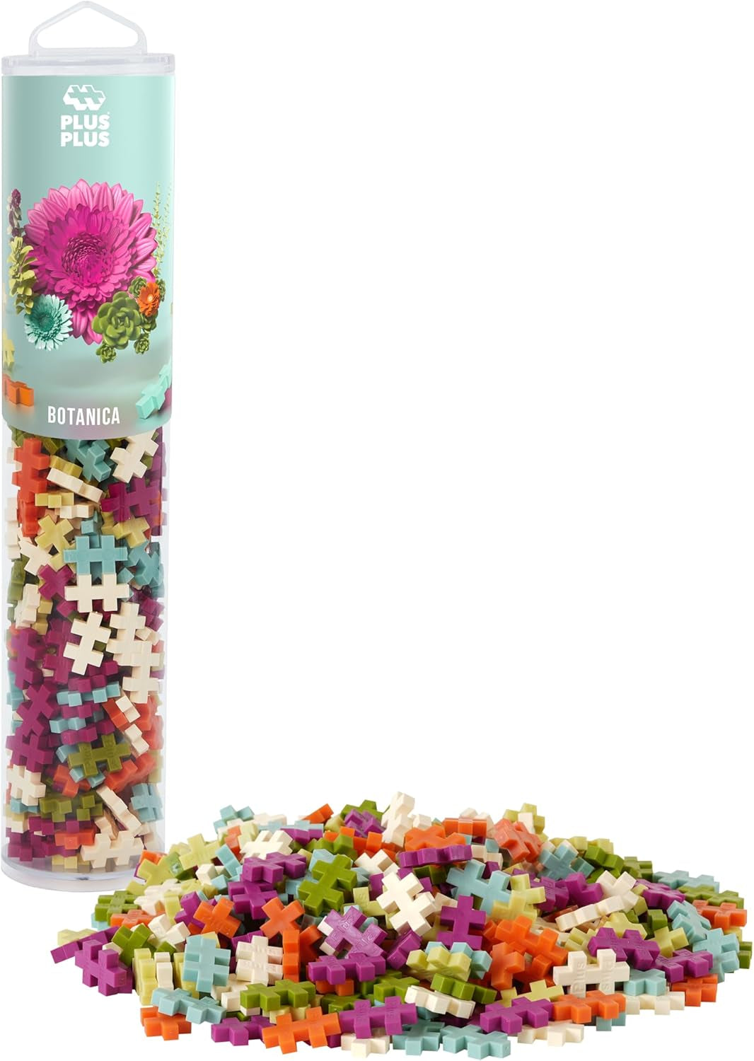 Plus-Plus 9604262 Geniales Konstruktionspielzeug, Regenbogen, Kreativ-Bausteine ​​​​Tube, 240 Teile