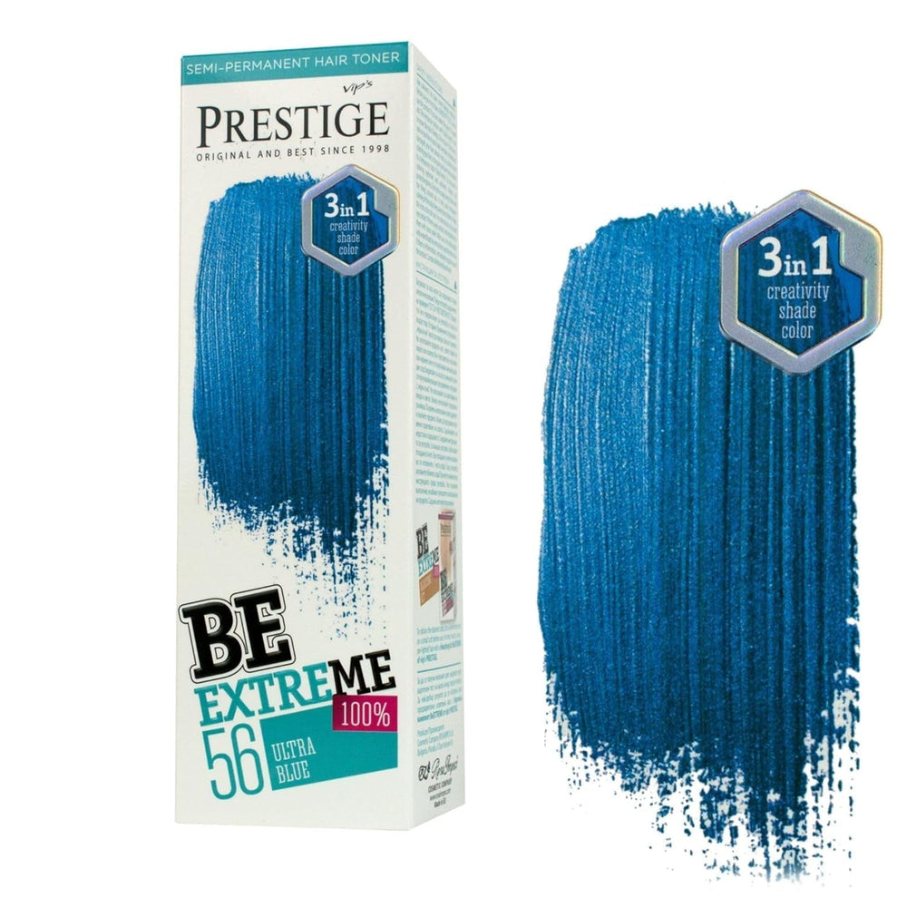 Vip's Prestige Be Extreme | Tonic semipermanent pentru păr 50 Wild Green | Pigment pur | Adaugă culoare părului vopsit sau cărunt | Rezultat temporar | Fără amoniac, fără parabeni, fără PPD Vopsea pentru par Naty Shop 56 Ultra albastru