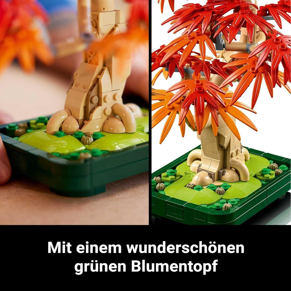 LEGO Botanicals Acero rosso giapponese - Albero bonsai - Kit di piante artificiali con foglie rosse e arancioni, più ciotola - Decorazioni per la casa - Idea regalo per adulti - 10348 Set di costruzione Besuche den LEGO-Store