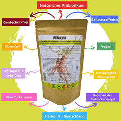 Zerocal - Polvere di Inulina Da Cicoria-Wurzel 500 G | Inulin Mit Hohem Ballaststoffgehalt | 100% vegano e senza glutine | Herkunft Deutschland Dolcificanti Naty Shop