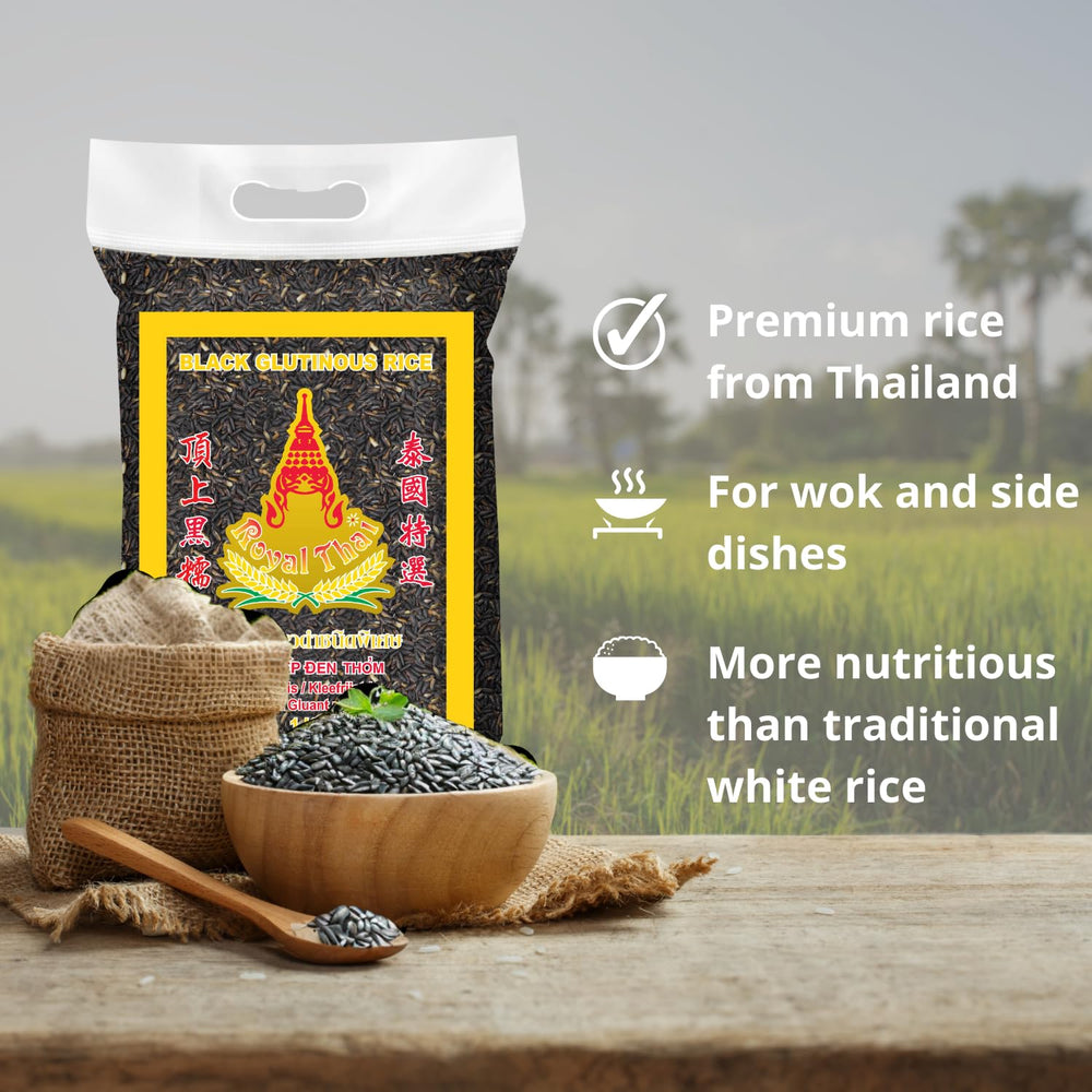ROYAL THAI RICE - Riso colloso nero - 10 x 1 kg - Confezione multipla