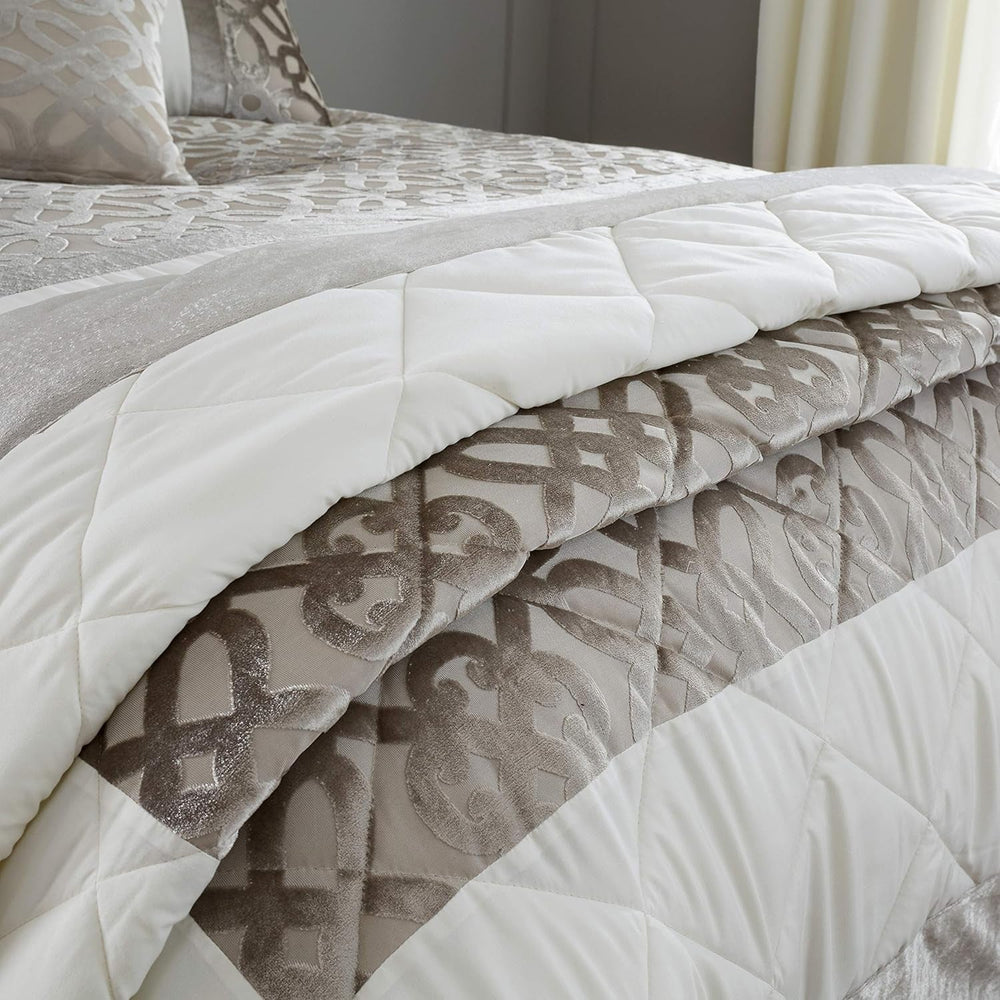 Catherine Lansfield Velluto Taglio Lattice, Naturale, copriletto - 220X230Cm Catherine Lansfield Letti e Coperte