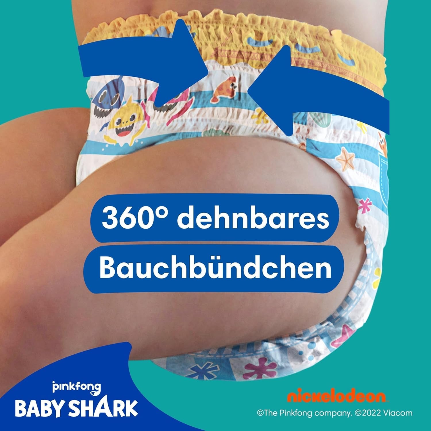Pampers Taglia 5-6 Splashers Baby Shark Confezione da 10 pannolini da bagno usa e getta in edizione limitata per una protezione sicura dell'acqua