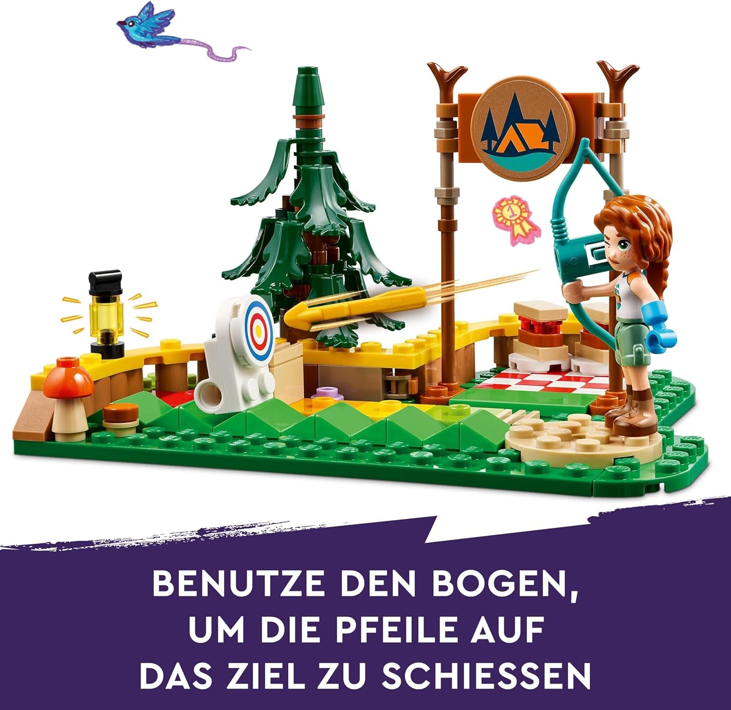 LEGO Friends Tiro con l'arco al campo avventura Giocattolo costruibile per bambini con arco e freccia, 2 personaggi e un lavandino, per ragazze e ragazzi dai 6 anni in su 42622 Set da costruzione Besuche den LEGO-Store