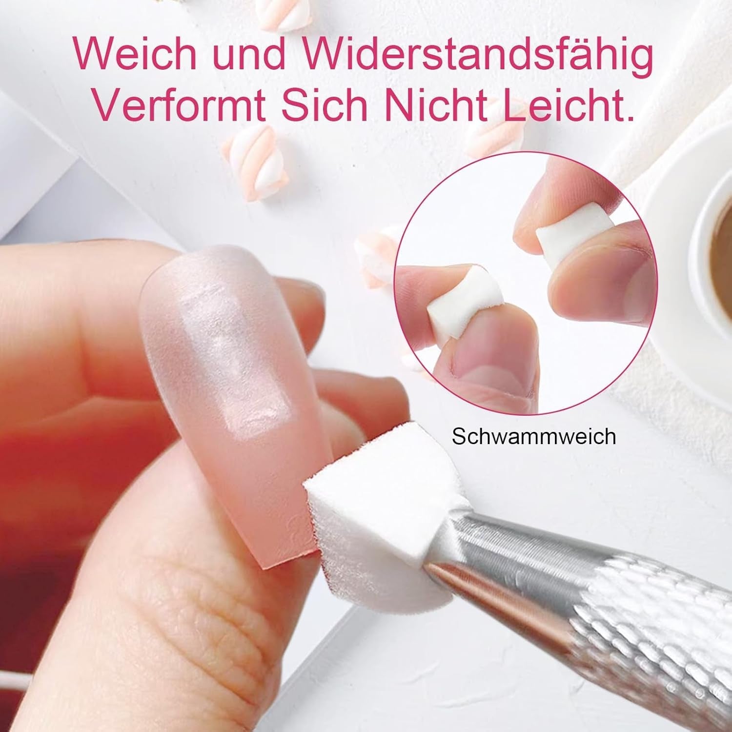 100 Stk Nail Art Schwamm Mit Metallgreifer, Nailart-Zubehör, Baby Boomer, Rendering-Werkzeuge Mit Greifer-Blöcken, Maniküre-Gradient Nail Art Schwamm, Für Pinselset, Nägel, Nageldesign-Zubehör