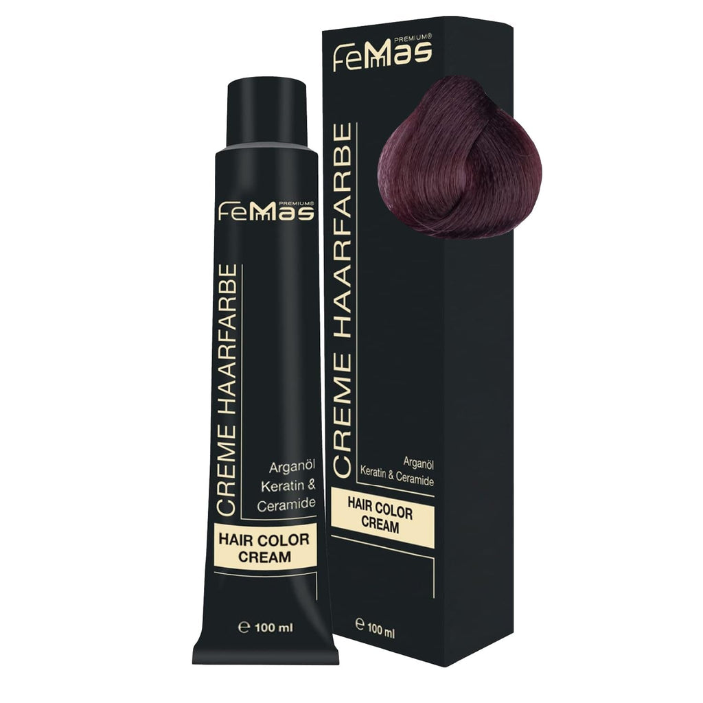 FemMas Hair Colour Pure & Mix Red I Cremă profesională cu ulei de argan, keratină și ceramide I Ca o vopsea de păr permanentă sau nuanță pentru rezultate radiante, de lungă durată I 100 ml