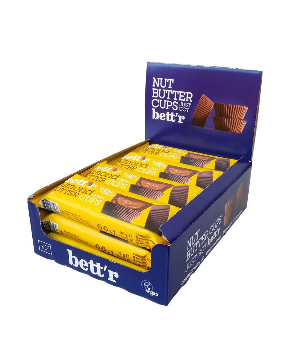 Bett'r Guilt Free Ranuncoli alla nocciola biologici. 100% vegano, senza glutine e senza lattosio - 12 x 39 g