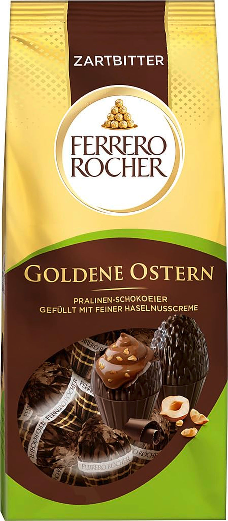 Uova di cioccolato pralinate 90g – Cioccolato fondente con pezzetti di nocciola e finissima crema al cacao con nocciole – Uova di Pasqua per nidi di Pasqua – Regalo di Pasqua – Cioccolato pasquale, Dolci pasquali