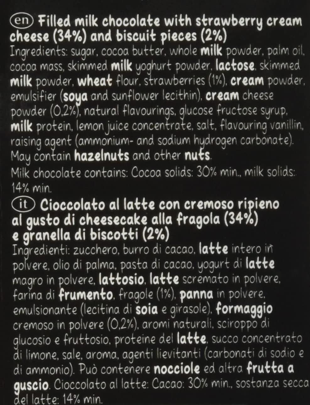 Lindt HELLO Cheesecake Al Cioccolato E Fragole | Barretta 100g | Cioccolato al latte con ripieno di crema al quark alla fragola | Tavoletta di cioccolato | Regalo al cioccolato (confezione da 5)