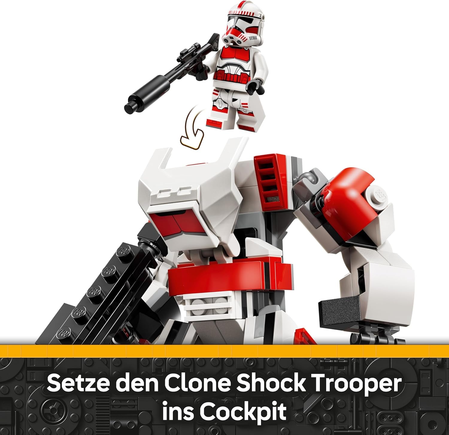 LEGO Star Wars 75448 Klon-Schocktruppen Mech - Bewege­liche Actionfigur mit Blastergewehr & Minifigur - Modellbau für Kinder - Geschenk für Jungen ab 6 Jahren & Star-Wars-Fans