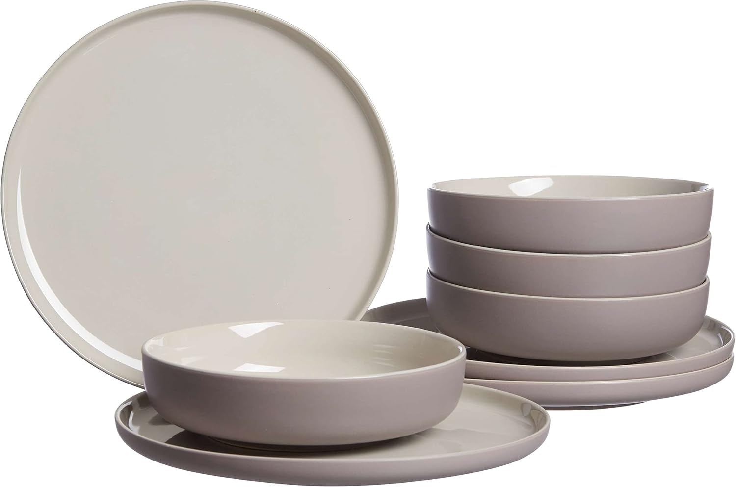 Ritzenhoff & Breker Tafelservice Jasper, 8-Teilig, Grau, Steinzeug, Speiseteller Und Suppenschalen Für 4 Personen Seturi vesela masa Naty Shop Taupe