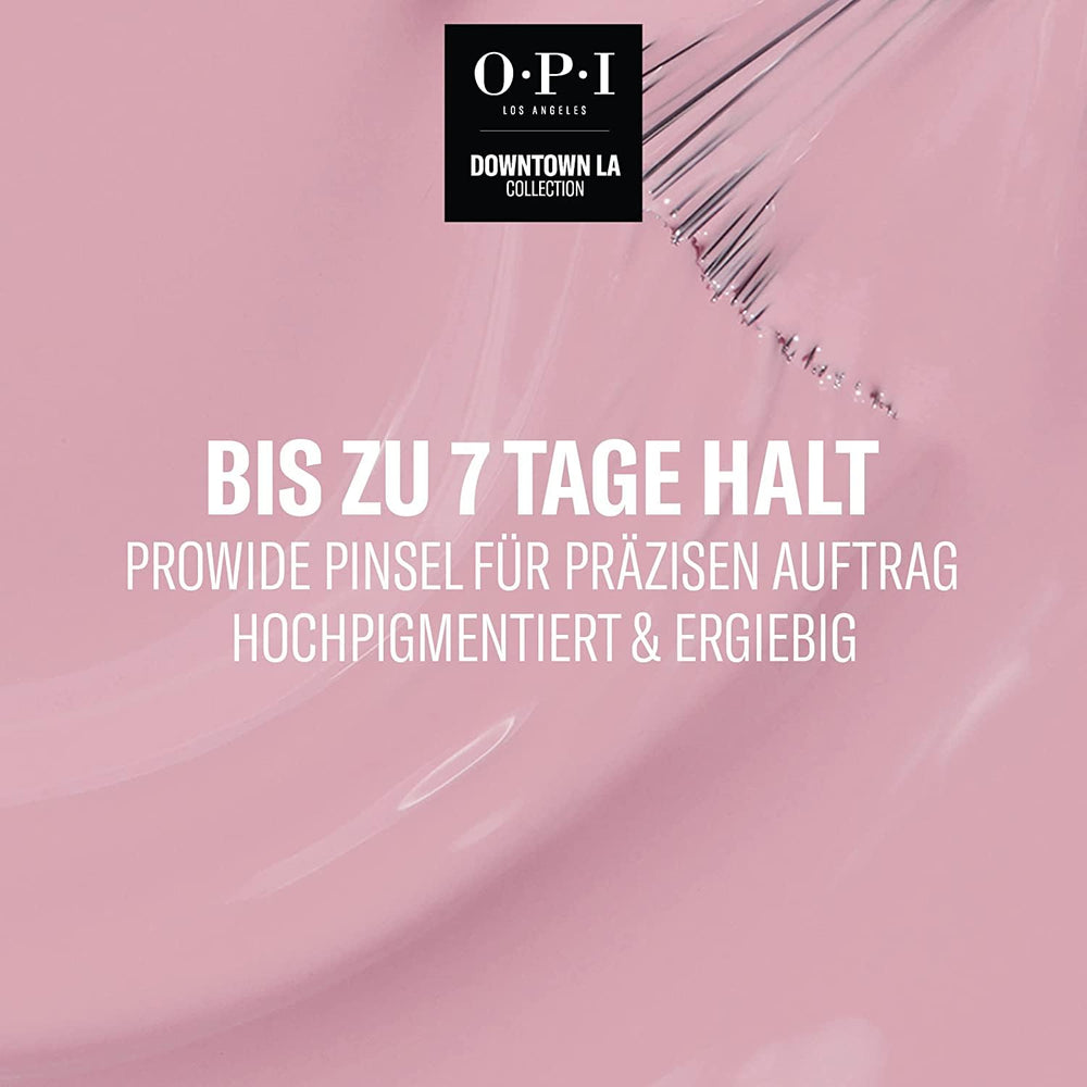 OPI Downtown LA Collection - Nail Lacquer (rosa su tela - Durata fino a 7 giorni - smalto per unghie a lunga tenuta con pennello ProWide extra largo per unghie perfette