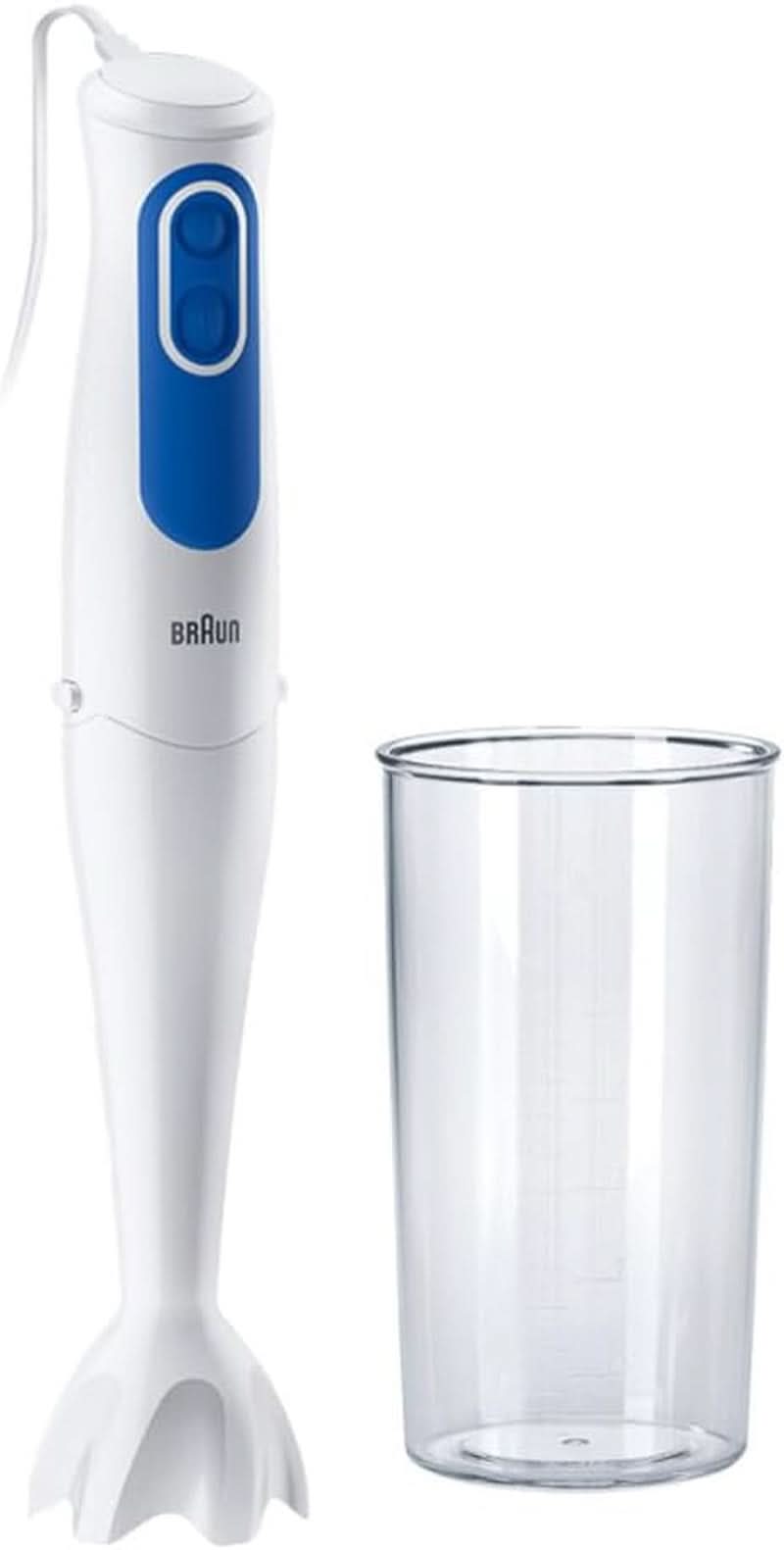 Braun Multiquick 3 MQ 3000 Smoothie+ Stabmixer – Purierstab Mit 2 Geschwindigkeiten, Powerbell plus e Splashcontrol-Technologie, 700 Watt, Inkl. 600 ml Mix- & Messbecher, Nero/Bianco Kitchen Naty Shop Mq 3000 - Mixfuß Aus Kunststoff