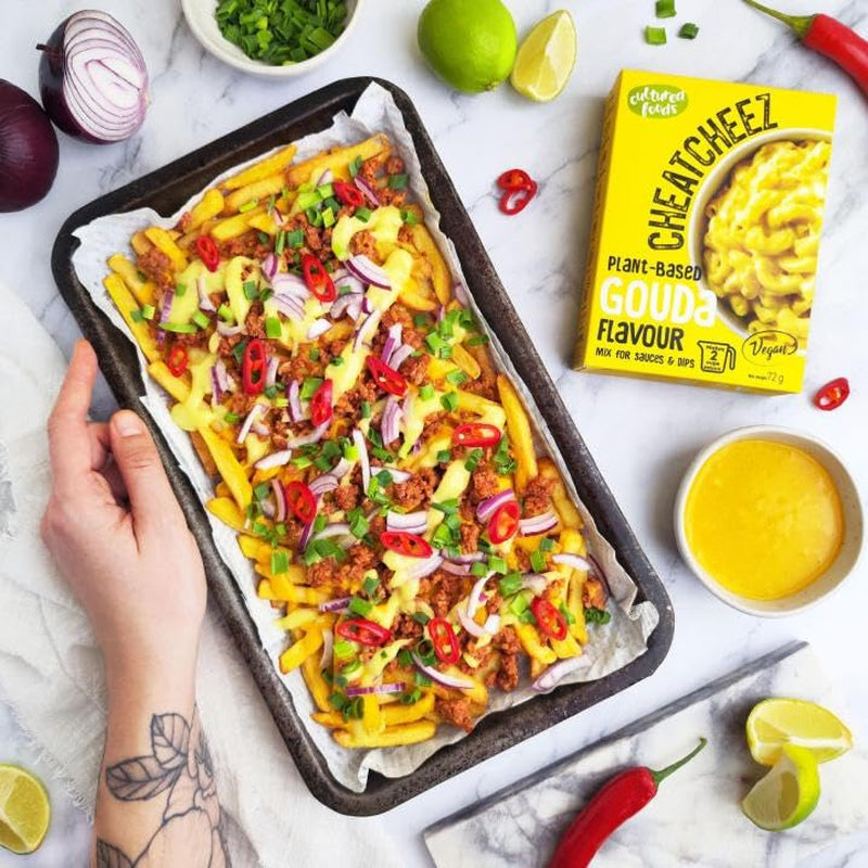 Cultured Foods Vegan 3-er Set Vegan Mac e formaggio, salsa Gouda, salsa Cheddar, Laktosefrei Glutenfrei MAC & CHEEZ CHEATCHEEZ