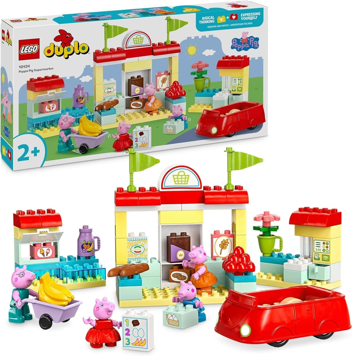 LEGO DUPLO 10434 Il supermercato di Peppa: giocattolo educativo creativo e set da gioco, regalo per ragazzi e ragazze dai 2 anni, incoraggia la destrezza Set da costruzione Besuche den LEGO-Store Titolo predefinito