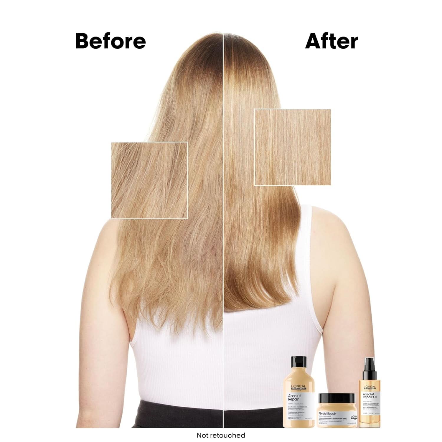 L'OréAl Professionnel Serie Expert Absolut Repair Gold, Shampoo alla quinoa + Doccia e bagno proteico Naty Shop