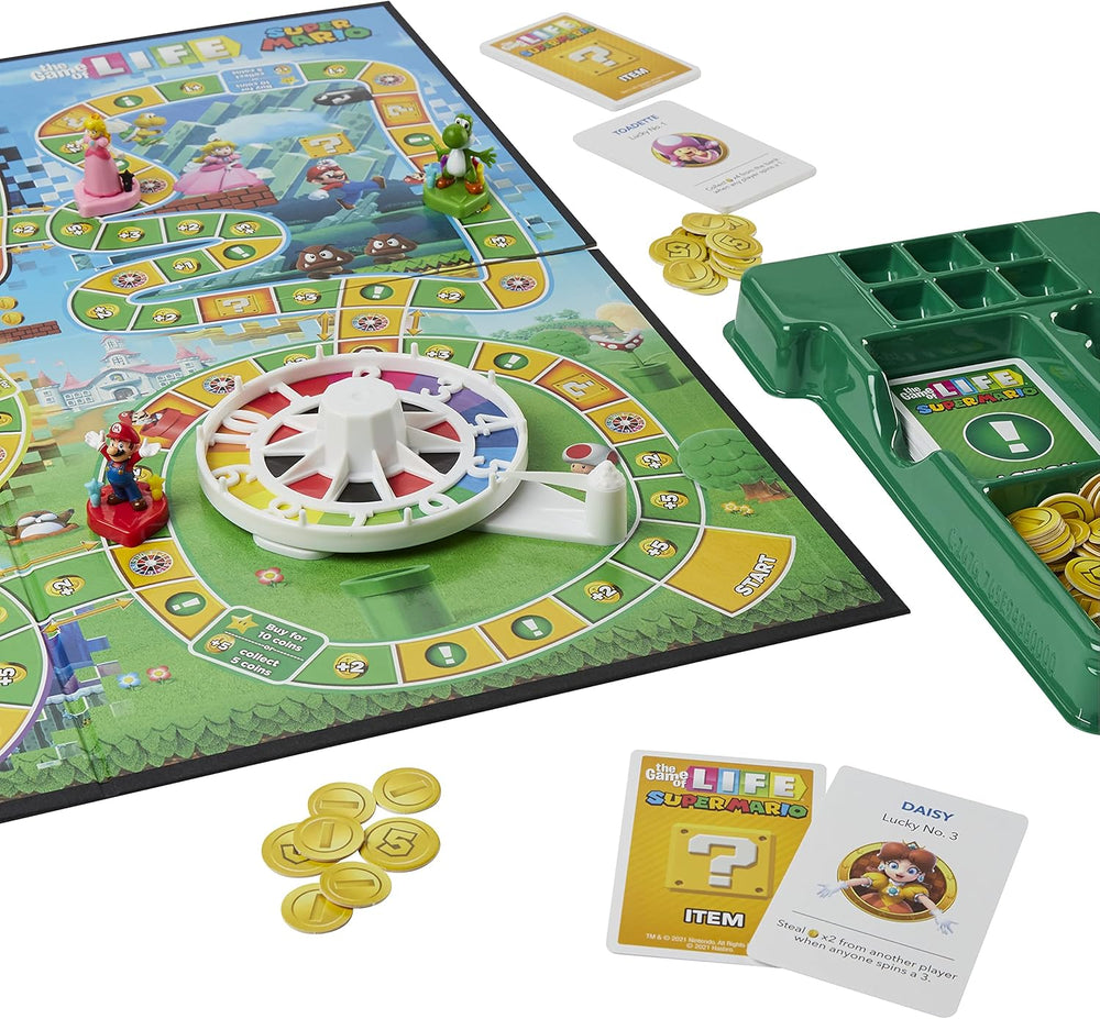 Hasbro The Game of Life Gioco da tavolo Super Mario per bambini dagli 8 anni in su, gioca a minigiochi, raccogli stelle e combatti Bowser