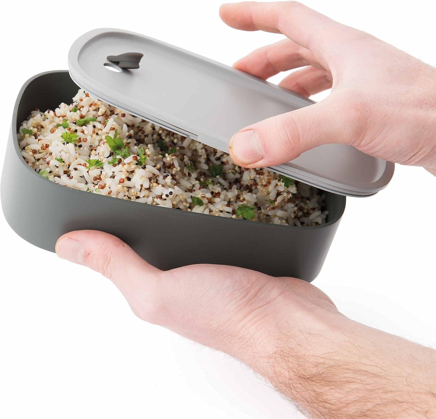 BergHoff cutie bento dublă - Leo (set cutie de prânz 19x12.5x9 cm, două cutii, rezistent la microunde, sigiliu etanș, rezistent la spălarea vaselor, ideal pentru gustări / gustări / salată) 3950126 Cutii depozitare alimente Naty Shop