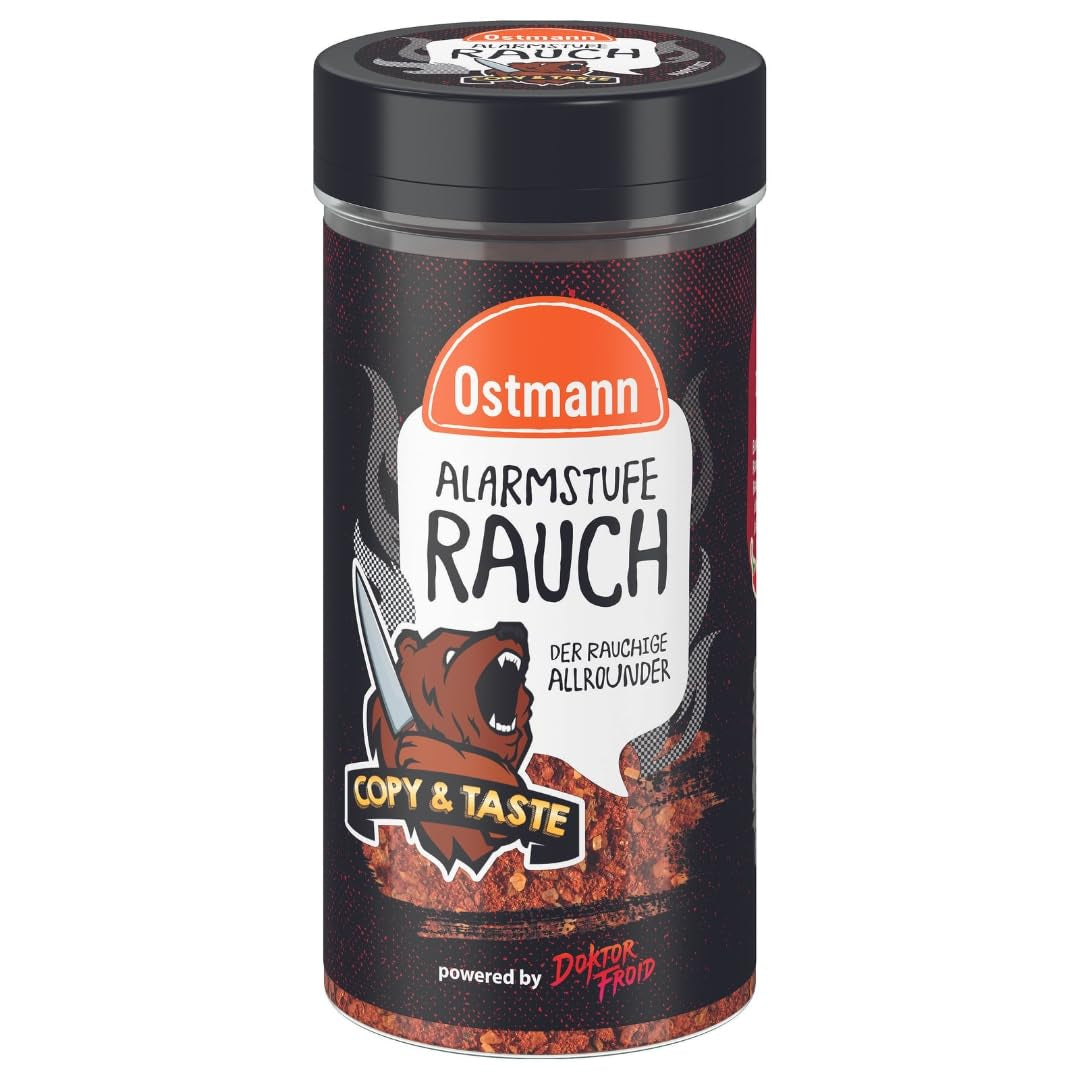 Ostmann Gewürze - Alarmstufe Rauch | Gewürzzubereitung mit Geräucherter Paprika | Per hamburger, grillfleisch und Co. | Dottor Freud 115 g in Streuer
